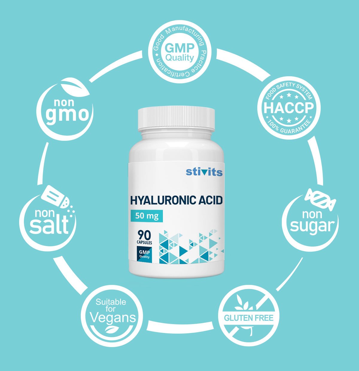 Hyaluronic Acid 50 mg Vegan Capsules - Image 4